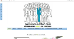Desktop Screenshot of patientspeculation.com